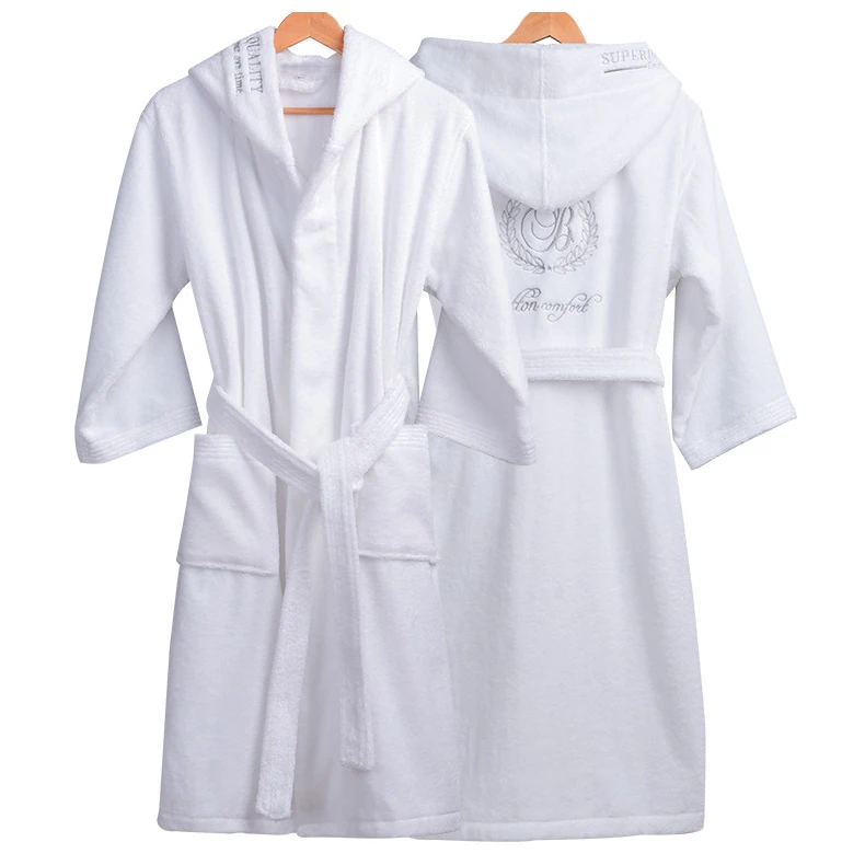 100% Cotton Four Seasons Men and Women Hooded Bathrobe Hotel Embroidered Logo Adult Terry Bath Robe
100% Cotton Four Seasons Men and Women Hooded Bathrobe Hotel Embroidered Logo Adult Terry Bath Robe