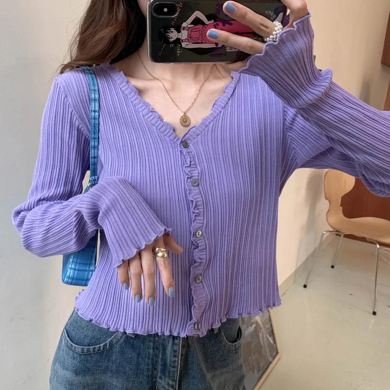 Women V-Neck Knitted Casual Ruched Short Sweaters Cardigans Lady Knitting Soft Thin Autumn Cardigan Outwear for Female
Women V-Neck Knitted Casual Ruched Short Sweaters Cardigans Lady Knitting Soft Thin Autumn Cardigan Outwear for Female