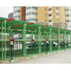 pit type three-layer four-post car parking lift with CE certification