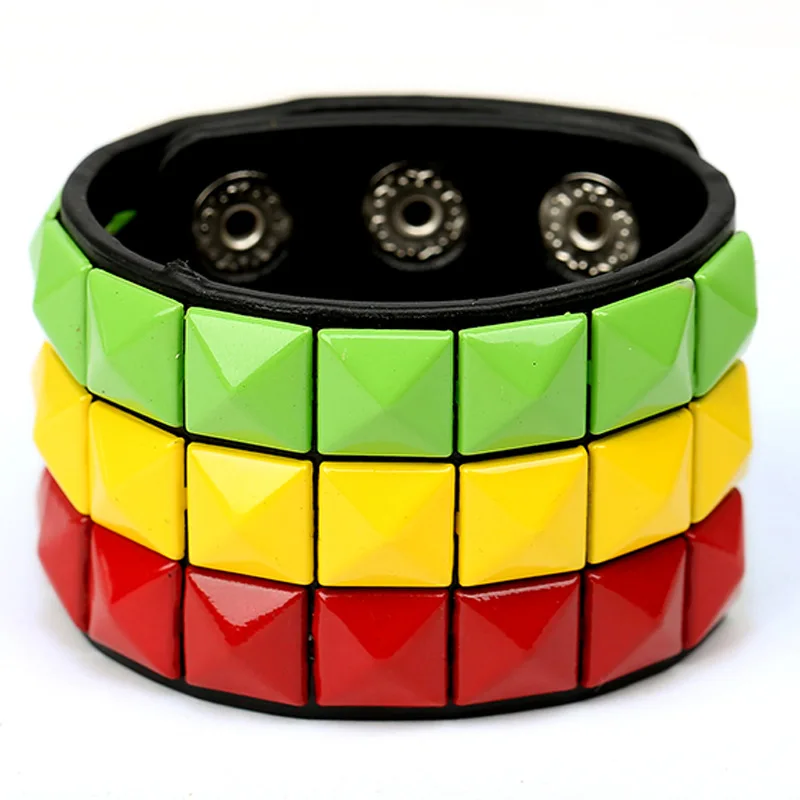 Europe Hot Selling PUNK Style PU Leather Bracelet Personality Hip Hop Colored Square Leather Bracelet For Men Women
Europe Hot Selling PUNK Style PU Leather Bracelet Personality Hip Hop Colored Square Leather Bracelet For Men Women