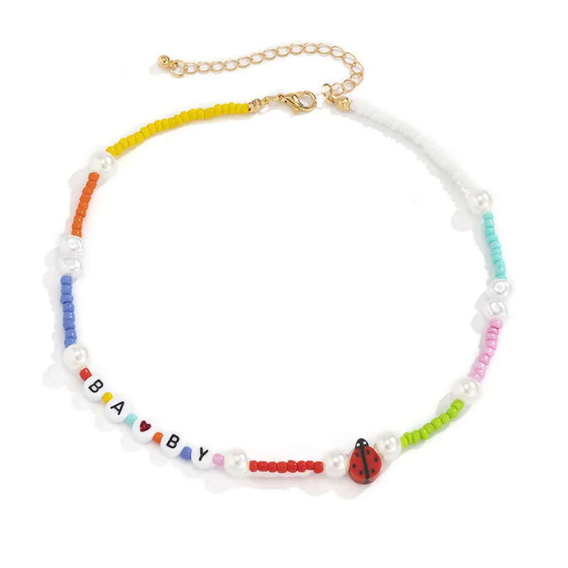 New Arrival Colorful Bead Necklace Beach Retro Pearl Necklace for Women lady girls, As picture
New Arrival Colorful Bead Necklace Beach Retro Pearl Necklace for Women lady girls, As picture