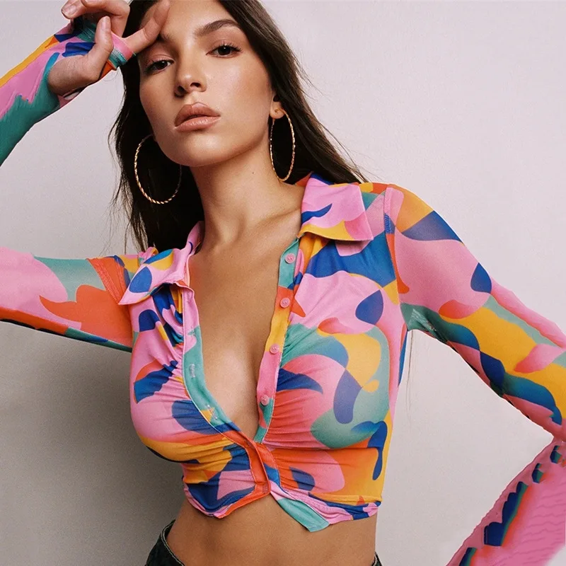 2021 New Styles Sale Ladies Trendy Blouse Lapel Long Sleeve Button Printing Thumb Button Short Ladies Shirt Street
2021 New Styles Sale Ladies Trendy Blouse Lapel Long Sleeve Button Printing Thumb Button Short Ladies Shirt Street