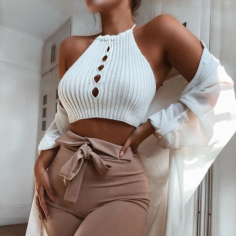 Top Discount Vintage Vest Women Halter Hollow Out Sleeveless Knitted Crop Tops Casual Camisole
Top Discount Vintage Vest Women Halter Hollow Out Sleeveless Knitted Crop Tops Casual Camisole