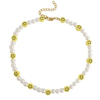 Pearl Handmade Harry Styles Golden Y2K Irregular Imitation Pearl Strands Necklace Smiley Face Necklace, Picture shows
Pearl Handmade Harry Styles Golden Y2K Irregular Imitation Pearl Strands Necklace Smiley Face Necklace, Picture shows