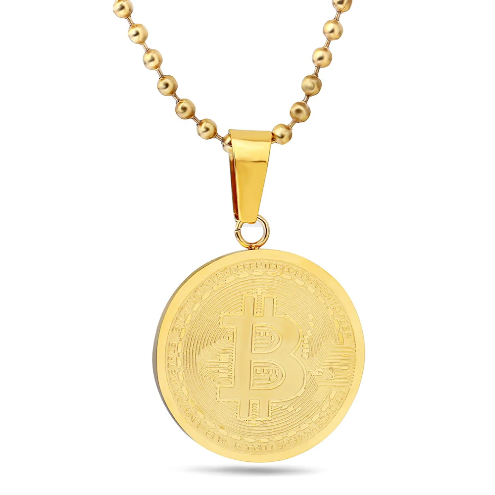 Ruigang New Arrival Jewelry Stainless Steel Gold Plated Virtual Bitcoin Coin Pendant Necklace, Picture
Ruigang New Arrival Jewelry Stainless Steel Gold Plated Virtual Bitcoin Coin Pendant Necklace, Picture