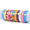 2019 New Hot Sell Enamel Rainbow Tile Bracelet Colorful Enameled Elastic Tile Bead Bracelet for Women Jewelry