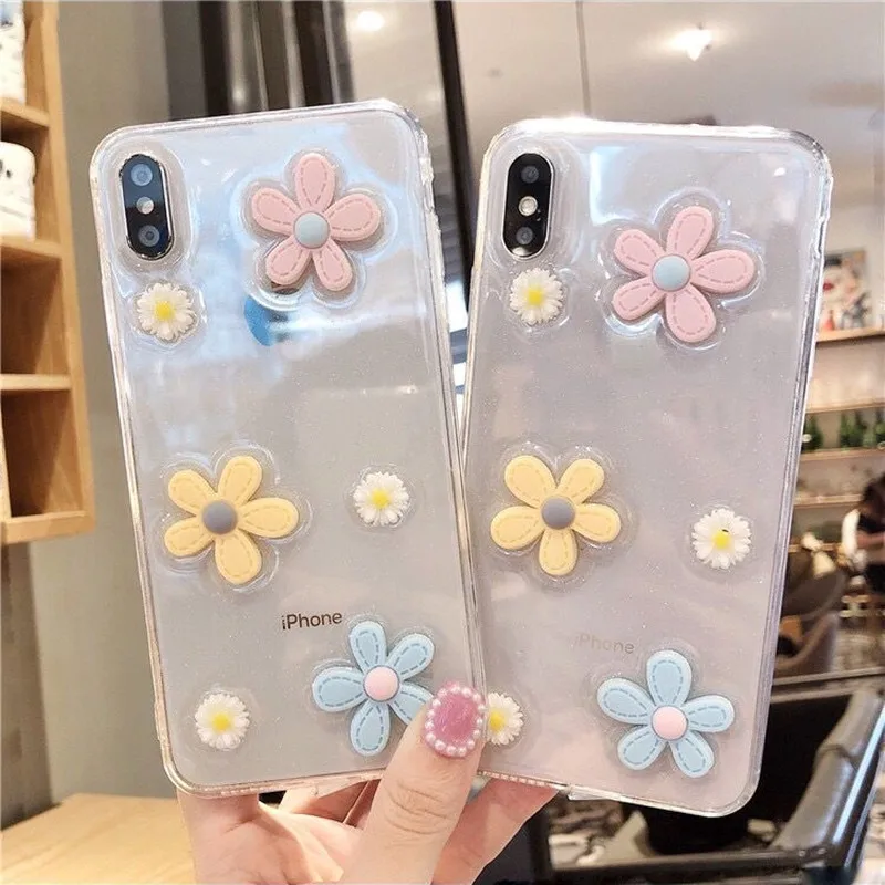 3D Transparent little daisy flower glitter soft phone case for iphone 11 Pro 6S 7 8 plus X XS XR MAX 2020 SE cute cover
3D Transparent little daisy flower glitter soft phone case for iphone 11 Pro 6S 7 8 plus X XS XR MAX 2020 SE cute cover