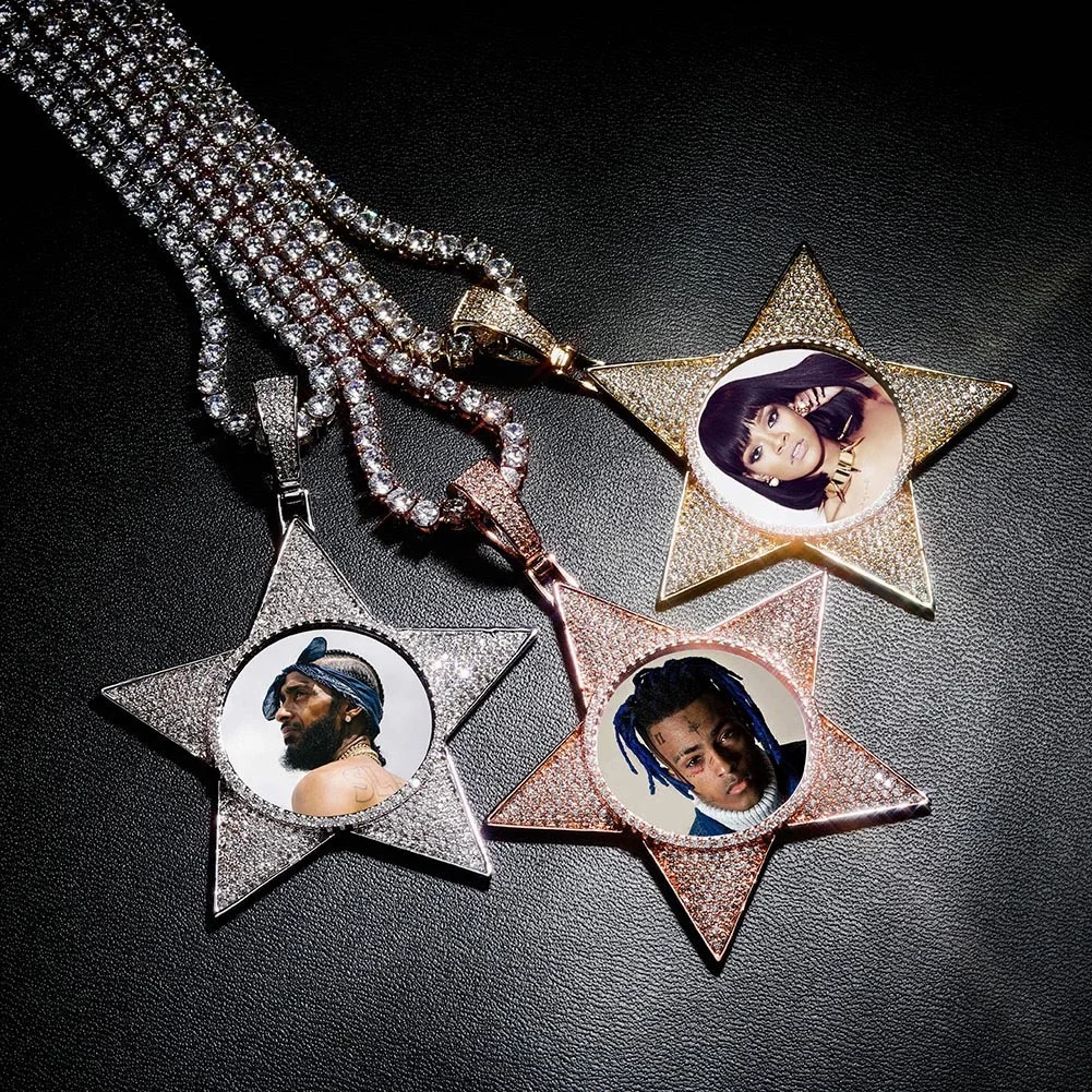 Custom Photo Pentagram Medal Pendant Iced Out Zirconia Pendant Necklaces Tennis Chains Bling Cubic Zirconia Mens Hip Hop Jewelry, Color,silver,rose
Custom Photo Pentagram Medal Pendant Iced Out Zirconia Pendant Necklaces Tennis Chains Bling Cubic Zirconia Mens Hip Hop Jewelry, Color,silver,rose