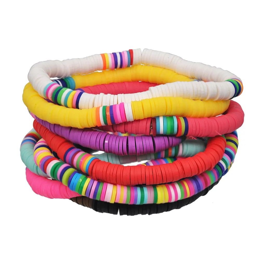 Bohemian Ethnic Handmade 6mm Round Polymer Clay Disc Strand Bracelet Elastic Colorful Polymer Clay Beaded Bracelets, As pictures
Bohemian Ethnic Handmade 6mm Round Polymer Clay Disc Strand Bracelet Elastic Colorful Polymer Clay Beaded Bracelets, As pictures