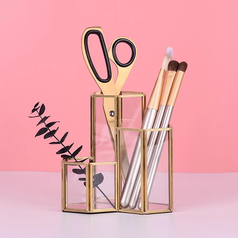 Glass Copper Hexagon Composite Pen Holder Makeup Brush Glass Box Multifunction Desktop Organizer Office
Glass Copper Hexagon Composite Pen Holder Makeup Brush Glass Box Multifunction Desktop Organizer Office