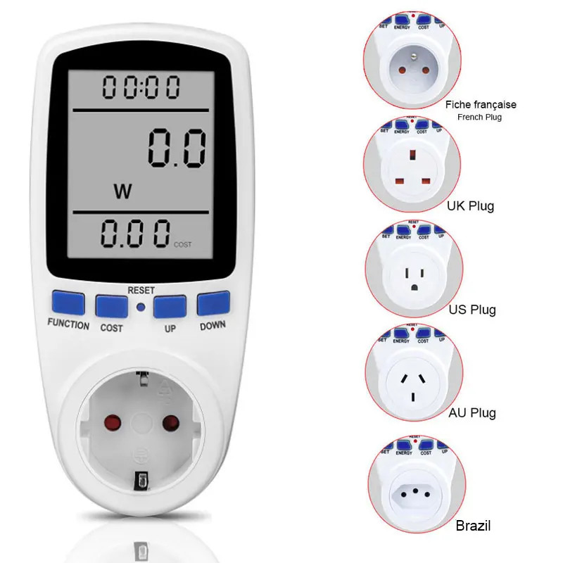 Electricity Usage Monitor Plug Power Meter Energy Watt Voltage Amps Meter with Digital LCD Display Modes for Energy Saving
Electricity Usage Monitor Plug Power Meter Energy Watt Voltage Amps Meter with Digital LCD Display Modes for Energy Saving