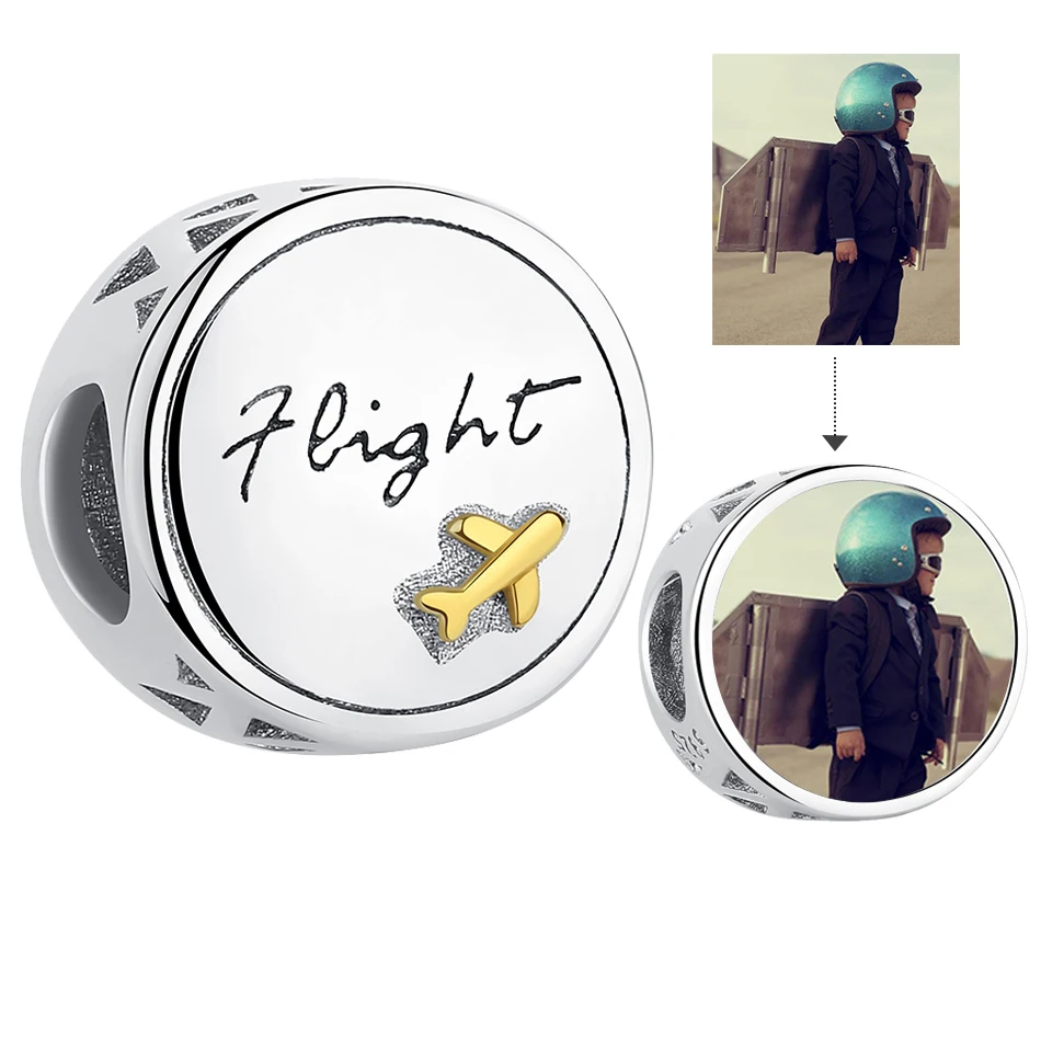 Original 925 Sterling Silver Custom Photo Charm Airplane Fight Round Beads Fit Bracelet Fashion Jewelry Accessories
Original 925 Sterling Silver Custom Photo Charm Airplane Fight Round Beads Fit Bracelet Fashion Jewelry Accessories