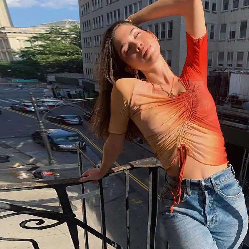 2021 new arrivals spring Drawstring Tie dye short women ladies cami top tank top, As picture
2021 new arrivals spring Drawstring Tie dye short women ladies cami top tank top, As picture