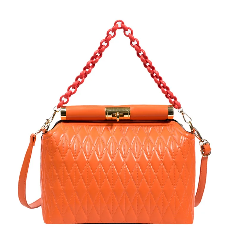 Wholesale Ladies 2022 Leather Shoulder Bag Women Fashion Purses INS Quilted Women Hand Bag With Acrylic Chain Handle, Candy colors
Wholesale Ladies 2022 Leather Shoulder Bag Women Fashion Purses INS Quilted Women Hand Bag With Acrylic Chain Handle, Candy colors