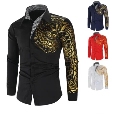 New Gold Bronzing Social Shirts Men top Brand Long Sleeve Striped Shirt For Men Streetwear Shirts, As picture show
New Gold Bronzing Social Shirts Men top Brand Long Sleeve Striped Shirt For Men Streetwear Shirts, As picture show