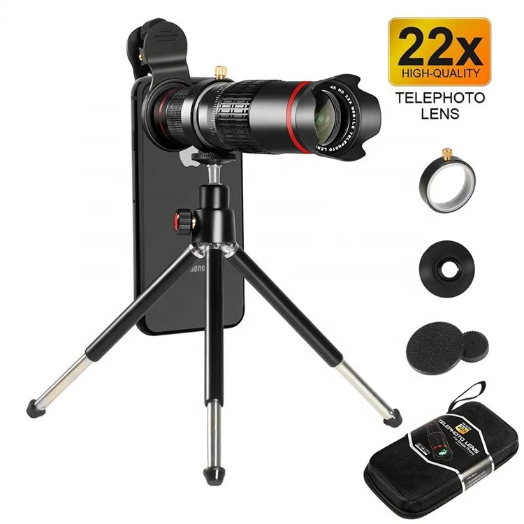 Aipaxal 4K HD Double Regulation 22X Telephoto Telescope Mobile Phone Camera Lens kit with Tripod for iPhone, Black
Aipaxal 4K HD Double Regulation 22X Telephoto Telescope Mobile Phone Camera Lens kit with Tripod for iPhone, Black