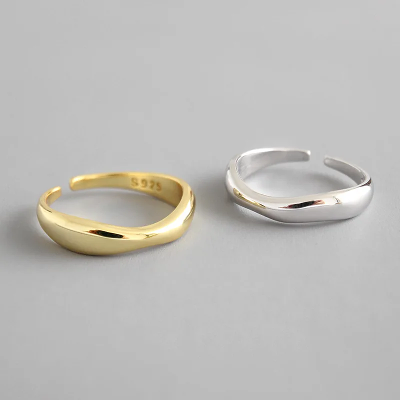 925 Sterling Silver Rings Minimalist Irregular Wave Pattern 18K Gold Plated Ring, Silver 18k gold
925 Sterling Silver Rings Minimalist Irregular Wave Pattern 18K Gold Plated Ring, Silver 18k gold