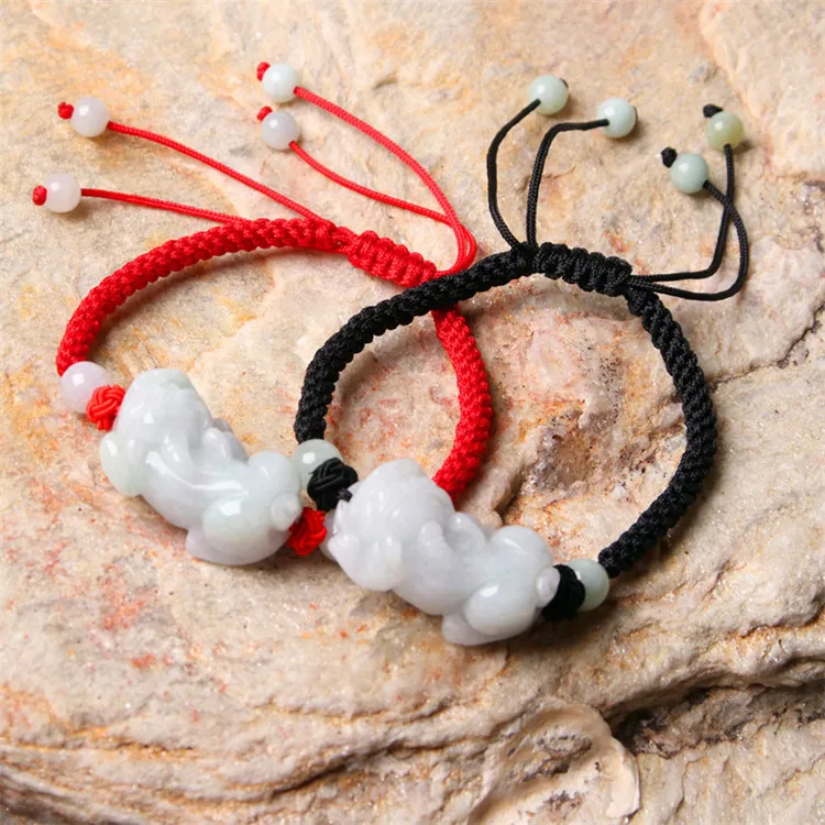 Natural Jade Pixiu Bracelet Hand Woven Red String Bracelet Factory Wholesale Passepartout Jade A Cargo Bracelet, Picture shows
Natural Jade Pixiu Bracelet Hand Woven Red String Bracelet Factory Wholesale Passepartout Jade A Cargo Bracelet, Picture shows