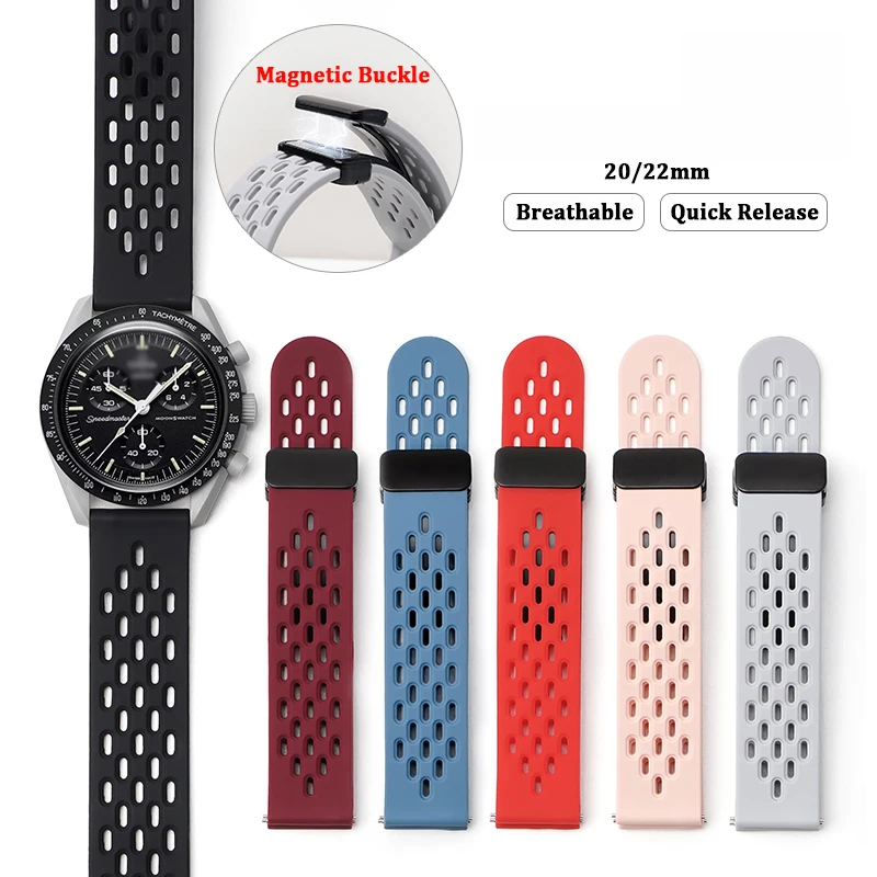 15 Colors Breathable Magnetic Suction Folding Buckle Quick Release Silicone Watchband 20/22mm Universal Smart Watch Bands Strap
15 Colors Breathable Magnetic Suction Folding Buckle Quick Release Silicone Watchband 20/22mm Universal Smart Watch Bands Strap