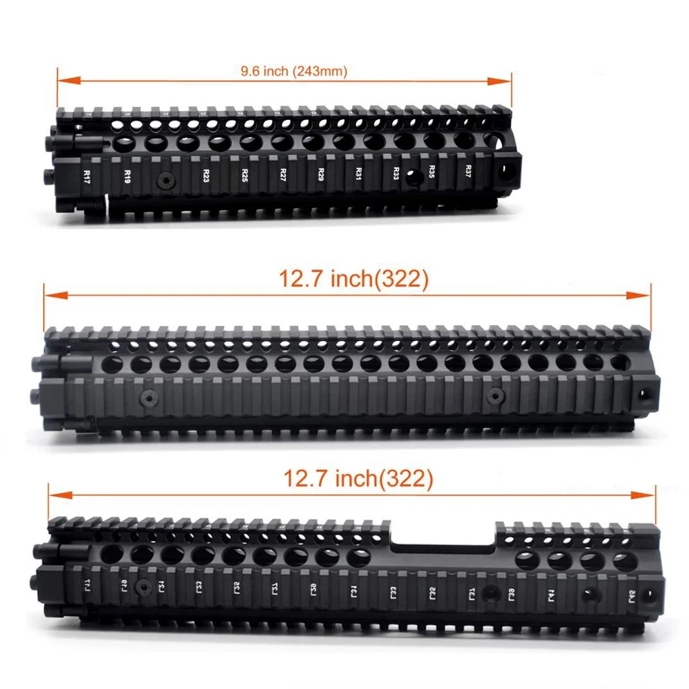 Quad Rail Handguard MK18 Picatinny Mount Can Split to Two Parts Tactical Hunting Black Anodized Handguards
Quad Rail Handguard MK18 Picatinny Mount Can Split to Two Parts Tactical Hunting Black Anodized Handguards