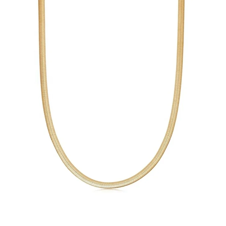 Trendy Design 18K Gold Plated Snake Chain Necklace Women Stainless Steel Flat Herringbone Snake Chain, Gold color
Trendy Design 18K Gold Plated Snake Chain Necklace Women Stainless Steel Flat Herringbone Snake Chain, Gold color
