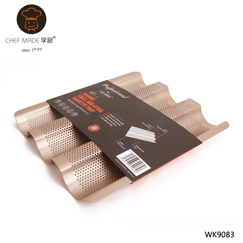 CHEFMADE Kitchen Small 3 Waves Heavy Duty Carbon Steel Non-Stick French Baguette Baking Tray, Champagne gold
CHEFMADE Kitchen Small 3 Waves Heavy Duty Carbon Steel Non-Stick French Baguette Baking Tray, Champagne gold