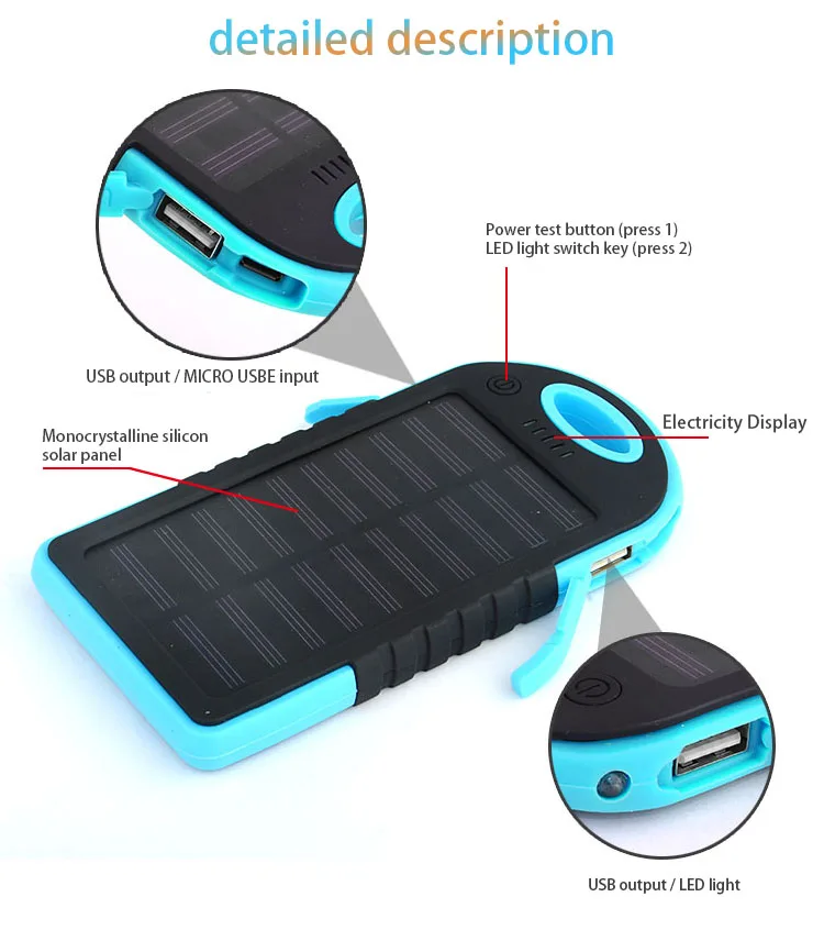 Universal 4000mAh Dual USB waterproof shockproof Dustproof portable Charger powerbank External Panel Battery Solar power bank - ANKUX.COM