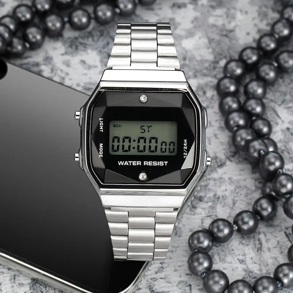 Electronic Digital Watch Rainbow color Fashion steel diamond women luxury digital watch F91W color sports watch, Candy color
Electronic Digital Watch Rainbow color Fashion steel diamond women luxury digital watch F91W color sports watch, Candy color