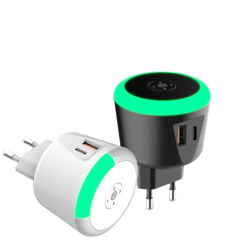 Timer control charger PD USB Dual 2 ports quick charge usb Type C wall travel charger adapter mobile phone charger, Black/white
Timer control charger PD USB Dual 2 ports quick charge usb Type C wall travel charger adapter mobile phone charger, Black/white