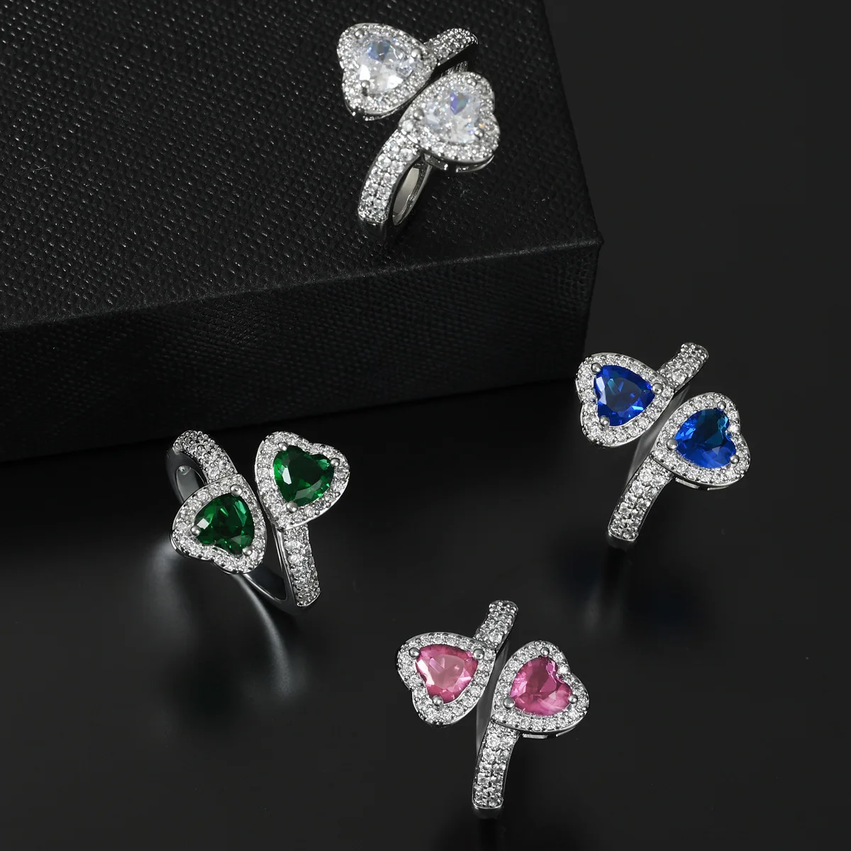 2023 Fashion Ring Jewelry Hip Hop Iced Out Adjustable Rings Gold Plated Cubic Zirconia Diamond Double Heart Ring For Women
2023 Fashion Ring Jewelry Hip Hop Iced Out Adjustable Rings Gold Plated Cubic Zirconia Diamond Double Heart Ring For Women