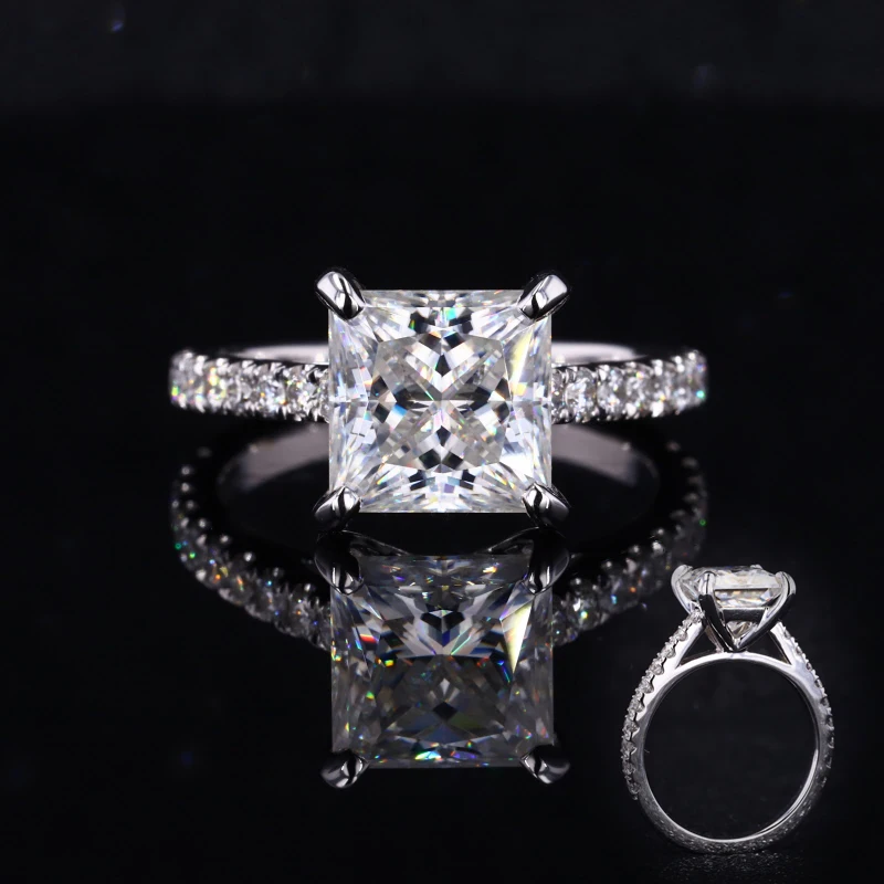Customizable Stargems 6.5*6.5mm Princess Cut Moissanite 18K White Gold Pave Engagement Ring
Customizable Stargems 6.5*6.5mm Princess Cut Moissanite 18K White Gold Pave Engagement Ring
