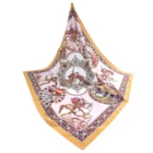 New Design Polyester Silk Popular Printed Scarf Customize Polyester Print Horse Scarf