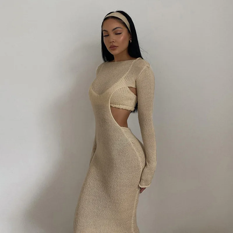2022 Spring Summer Fall Winter Custom Designer Ladies Women Knit Bra Maxi Dress 2 Two Piece Suits Set, Customized color
2022 Spring Summer Fall Winter Custom Designer Ladies Women Knit Bra Maxi Dress 2 Two Piece Suits Set, Customized color