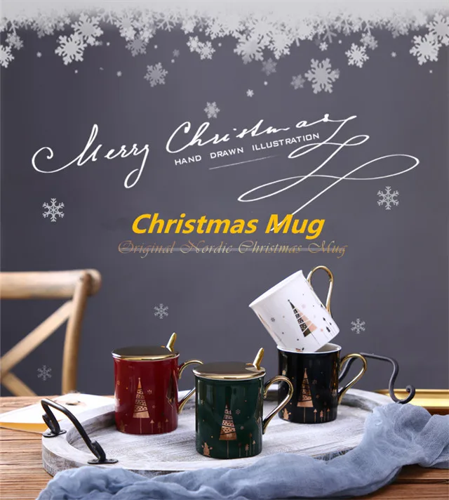 red white black green popular christmas ceramic mug coffee with
