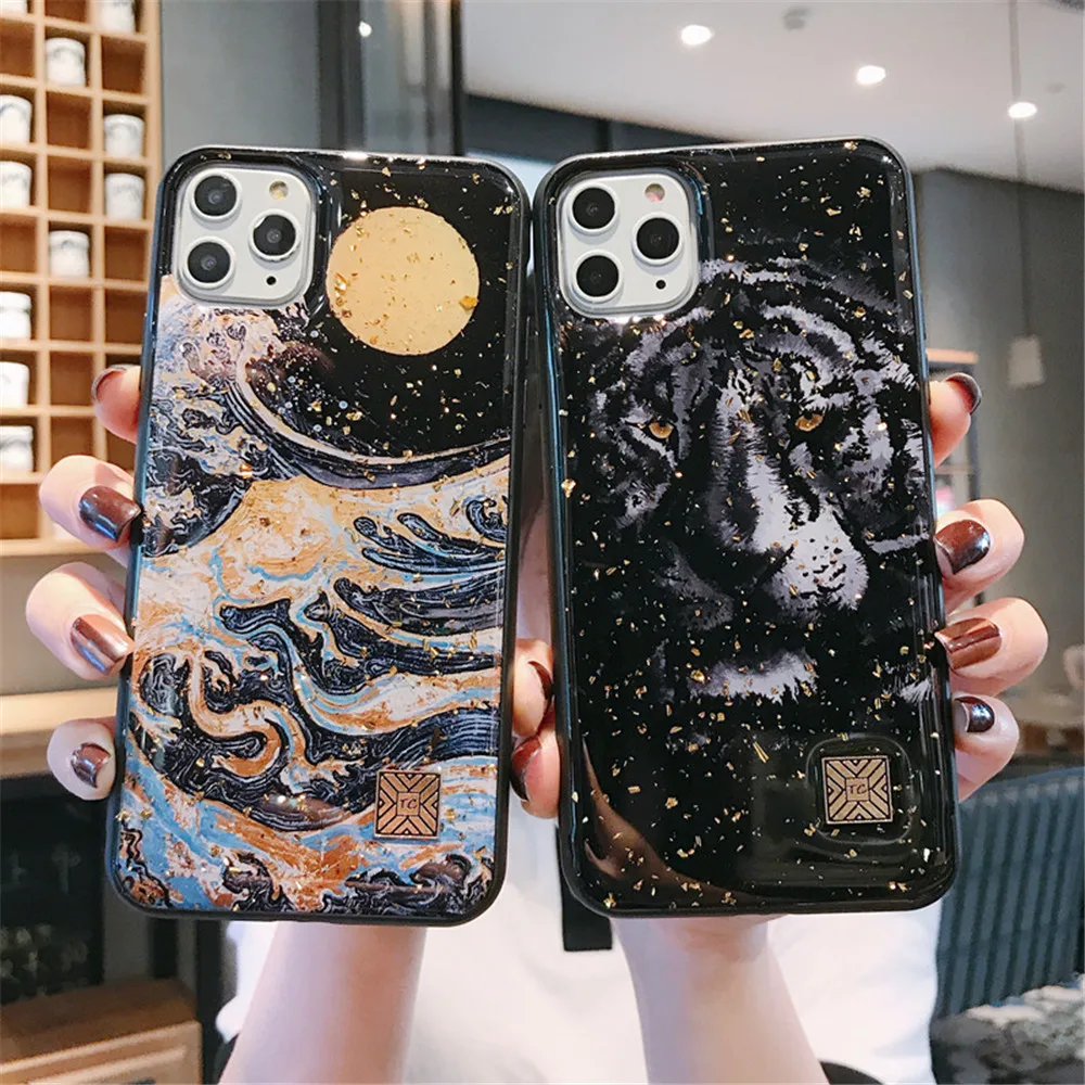 Glitter Moon Tiger Pattern Design Hard TPU Mobile Protective Covers for iPhone 12 Mini Phone Case, 2 colors optional
Glitter Moon Tiger Pattern Design Hard TPU Mobile Protective Covers for iPhone 12 Mini Phone Case, 2 colors optional