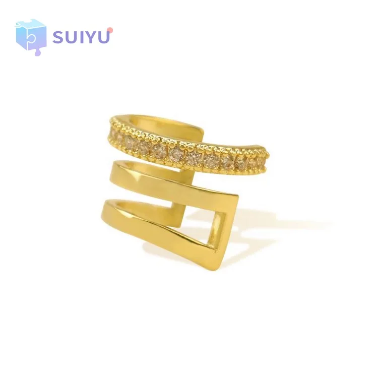 New Trendy Minimalist Zircon Gold Plated Ear Bone Clip Female Cuff Earrings No Piercing Ear Clip
New Trendy Minimalist Zircon Gold Plated Ear Bone Clip Female Cuff Earrings No Piercing Ear Clip