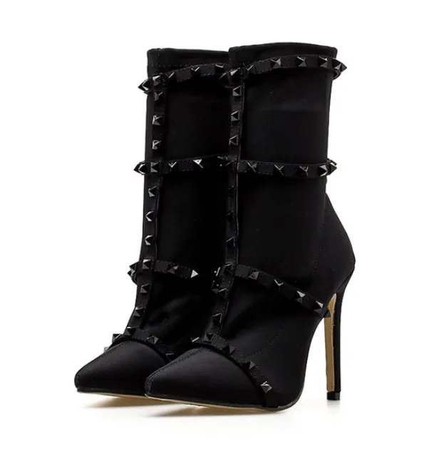 2021 new Large size thin pointed belt rivet stretch cloth High heel women's boots, Picture
2021 new Large size thin pointed belt rivet stretch cloth High heel women's boots, Picture