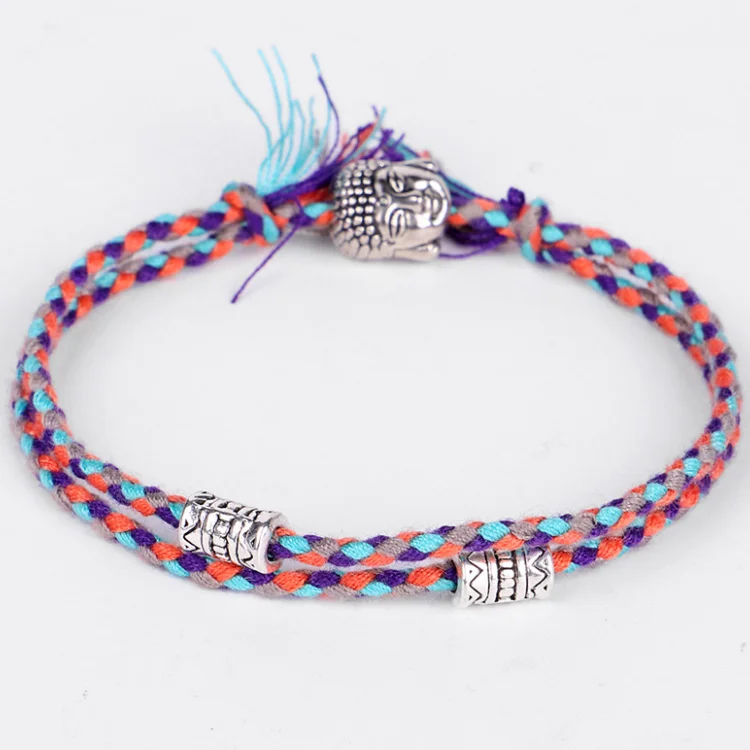 Ethnic Tibetan Buddha Head Woven Amulet Multicolor Bracelets & Bangles For Women Men Handmade Rope Buddha Charm Bracelet Gift, Colors
Ethnic Tibetan Buddha Head Woven Amulet Multicolor Bracelets & Bangles For Women Men Handmade Rope Buddha Charm Bracelet Gift, Colors