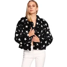 Winter Women Woollen Loose Coat Turn-down Collar Long Sleeve Cardigan Jacket