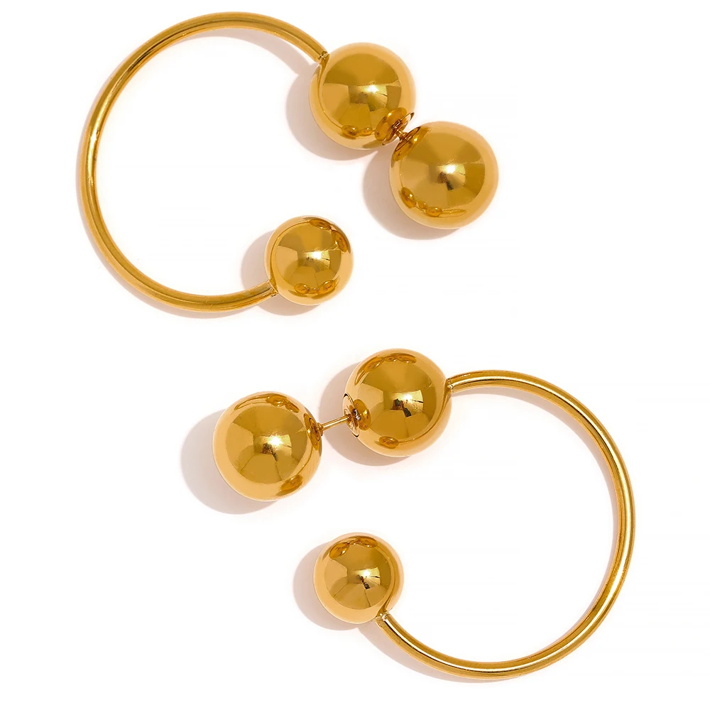 JINYOU 1282 Statement Metal Ball Temperament Stainless Steel Waterproof Hoop Earrings Women Minimalist 18K Gold Color Jewelry
JINYOU 1282 Statement Metal Ball Temperament Stainless Steel Waterproof Hoop Earrings Women Minimalist 18K Gold Color Jewelry