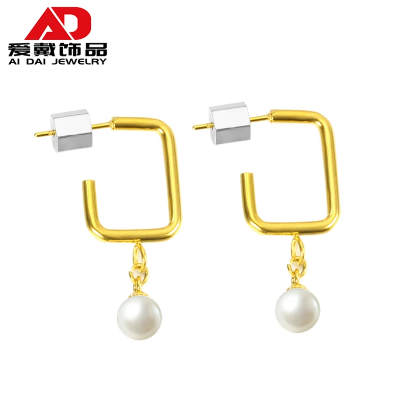 European and American style retro titanium steel geometric pearl earrings temperament earrings stainless steel earrings jewelry
European and American style retro titanium steel geometric pearl earrings temperament earrings stainless steel earrings jewelry