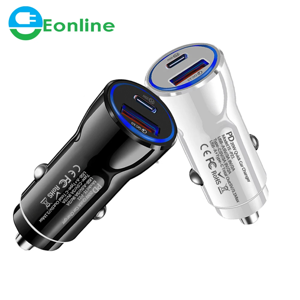 PD 20W Quick Charge 3.0 Car USB-C Type-C 3.1A Quick Charger for iphone 11 pro Xs XR 8 Plus Samsung Huawei Car USB Fast Chargers
PD 20W Quick Charge 3.0 Car USB-C Type-C 3.1A Quick Charger for iphone 11 pro Xs XR 8 Plus Samsung Huawei Car USB Fast Chargers