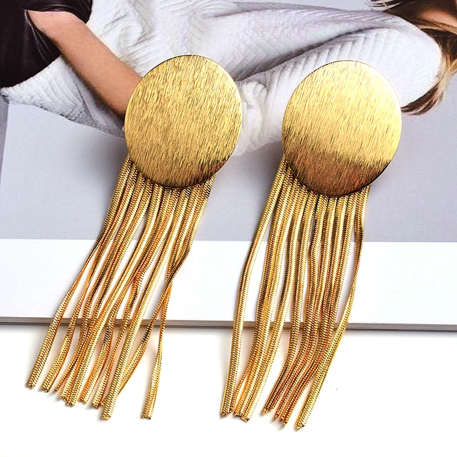 New Arrival Long Gold Metal Chain Tassel Earrings Statement Fashion Jewelry Accessories For Women Wholesale
New Arrival Long Gold Metal Chain Tassel Earrings Statement Fashion Jewelry Accessories For Women Wholesale