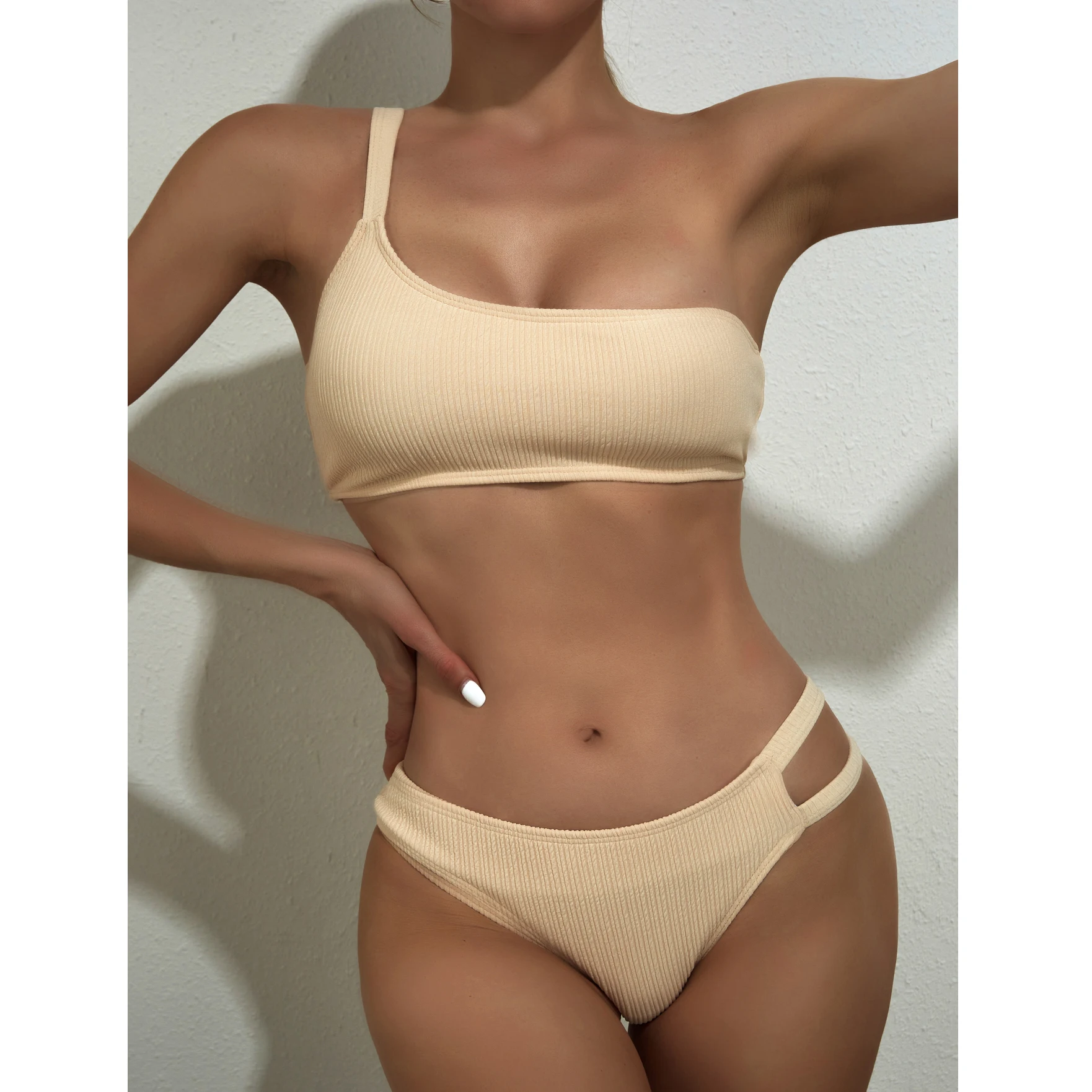 copyright design custom logo label tag 2021 Khaki swimwear One-shoulder ribbed swimsuit High-cut swimsuit, Solid
copyright design custom logo label tag 2021 Khaki swimwear One-shoulder ribbed swimsuit High-cut swimsuit, Solid