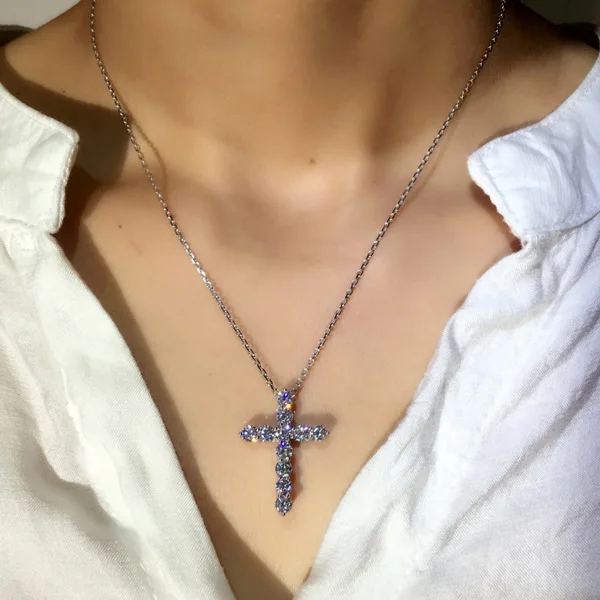 3A grade Zircon micro inlaid pendant exquisite pendant plated environmental cross necklace, Picture shows
3A grade Zircon micro inlaid pendant exquisite pendant plated environmental cross necklace, Picture shows