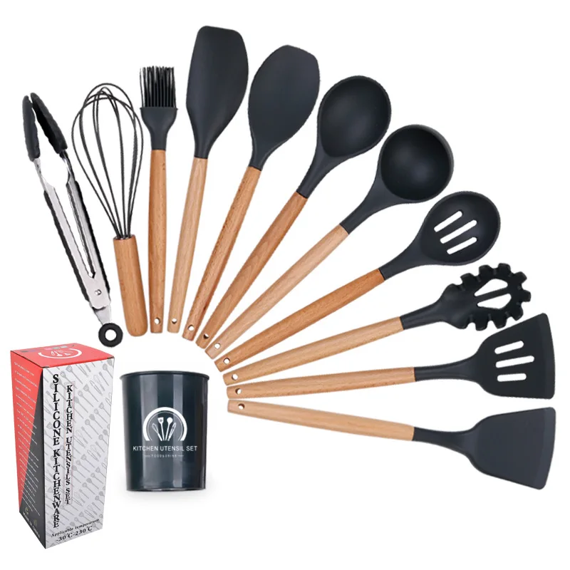 Factory Colorful wood handle silicone kitchen utensils 6 colors Cookware 12 Piece Set Non Stick Kitchen Utensils
Factory Colorful wood handle silicone kitchen utensils 6 colors Cookware 12 Piece Set Non Stick Kitchen Utensils