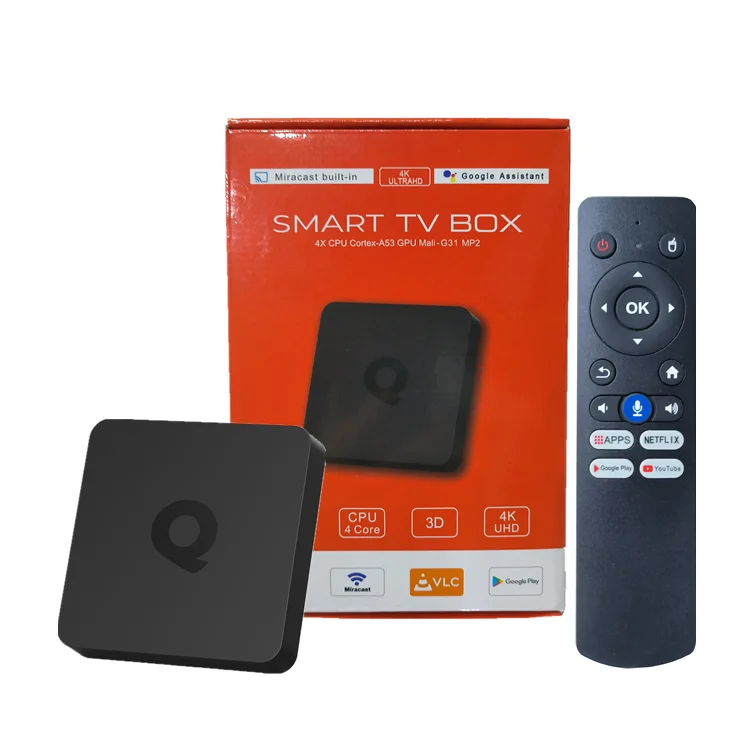 

2023 Hot Selling Q1 ATV tv box 4K 5G WIFI smart Q5 voice remote control Allwinner h313 2GB 16GB Android 10 IPTV set top box