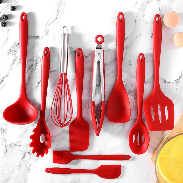 10 Piece in 1 Set of Kitchen Utensils Silicone Kitchen Utensils Set Silica Gel Kitchen Utensils, Customized color
10 Piece in 1 Set of Kitchen Utensils Silicone Kitchen Utensils Set Silica Gel Kitchen Utensils, Customized color