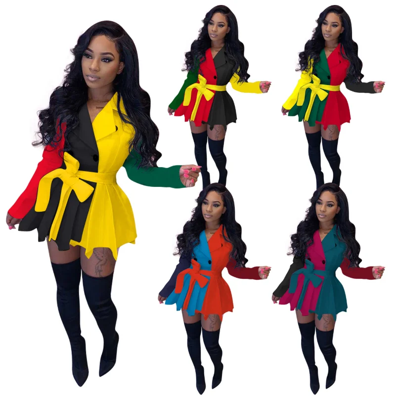 Fall Clothing For Women Long Sleeve Girls' Dresses Patchwork Dress Women Bandage Pleated Casual Dresses
Fall Clothing For Women Long Sleeve Girls' Dresses Patchwork Dress Women Bandage Pleated Casual Dresses