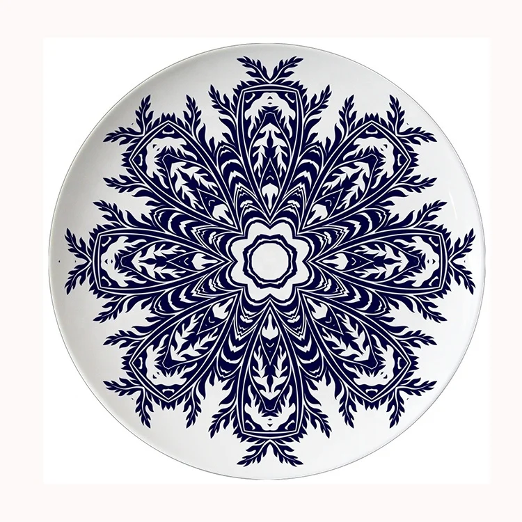 High Grade Fine Porcelain Blue Color Tableware Bone China Porcelain Dinner Plate
High Grade Fine Porcelain Blue Color Tableware Bone China Porcelain Dinner Plate
